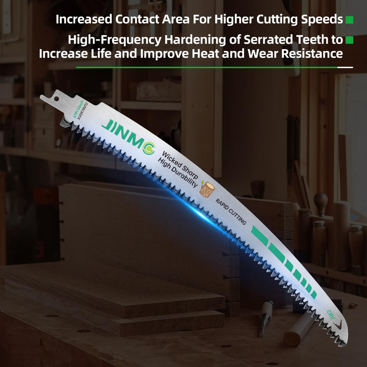 jinmg triple-angle teeth improve heat resistance for smooth cuts