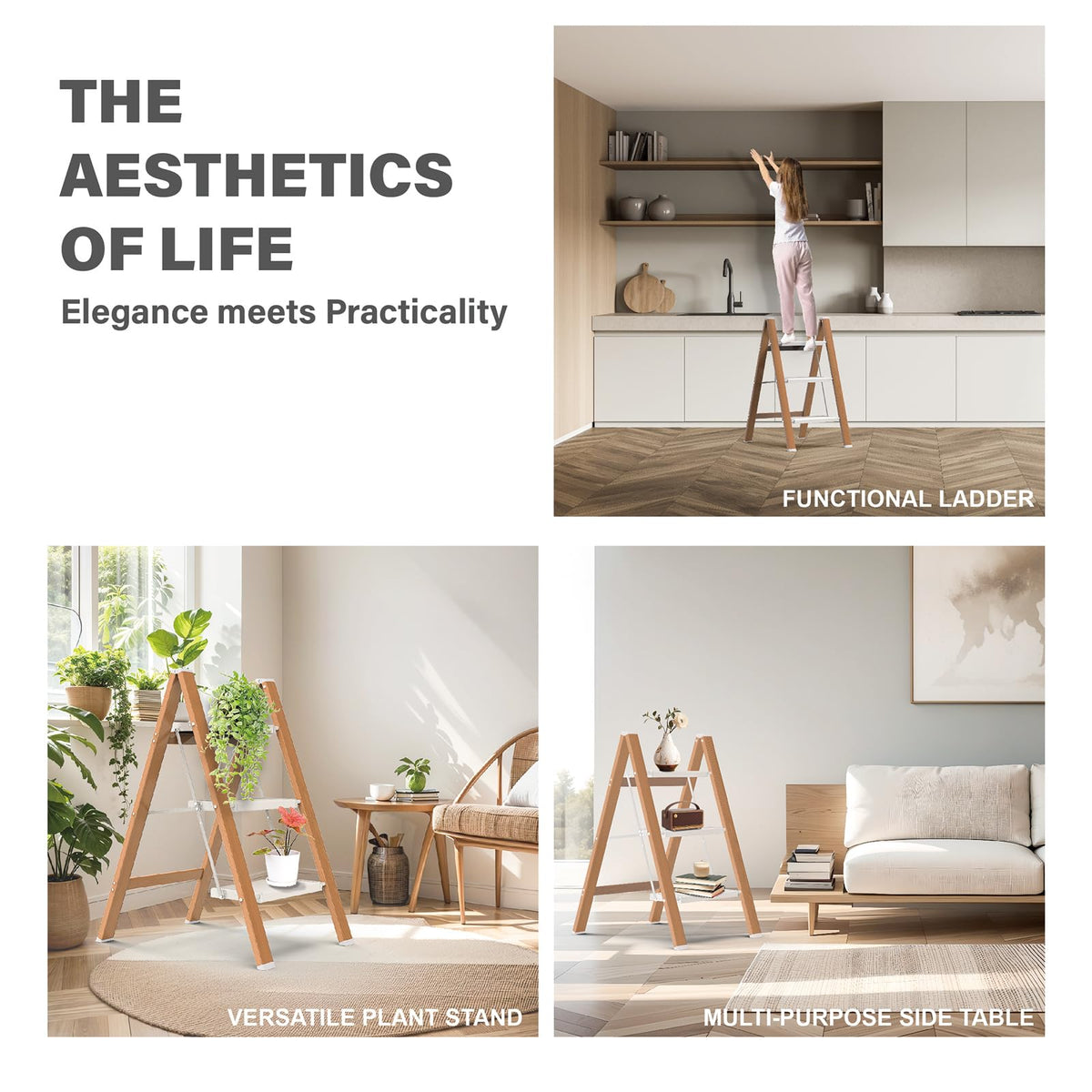 JinScove lightweight ladder easy to move between rooms.