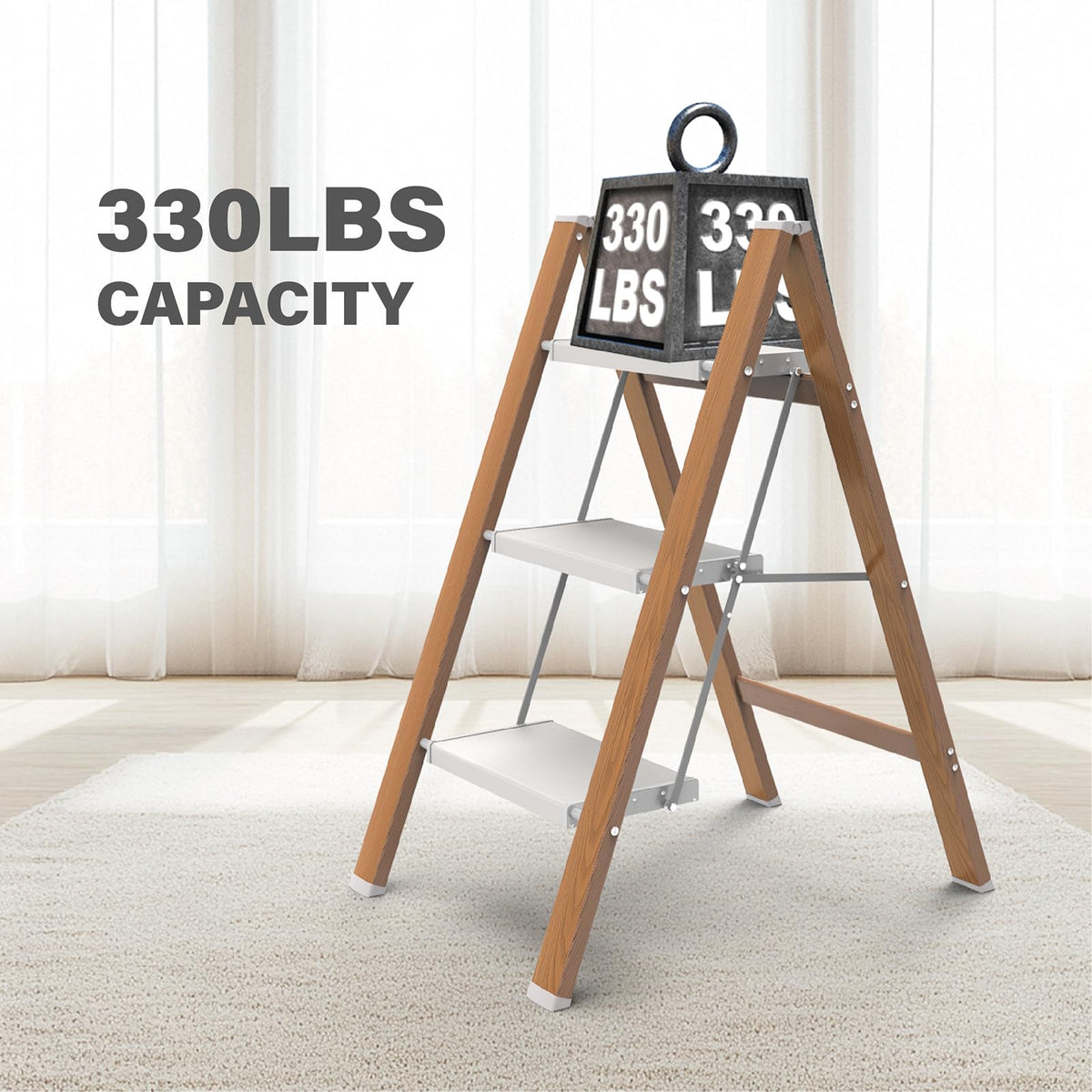 JinScovae multi-use ladder doubles as a small flower rack.