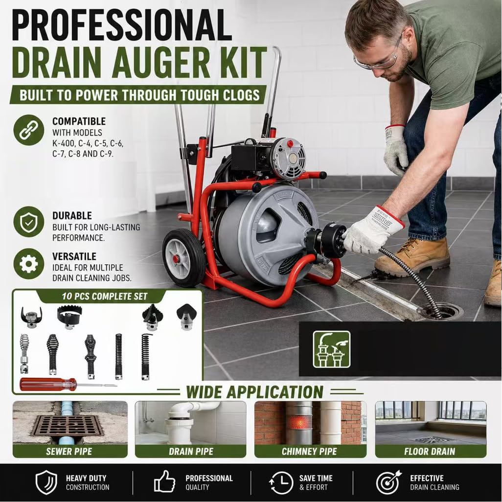 Close-up of heavy-duty manganese steel for durable drain cleaning