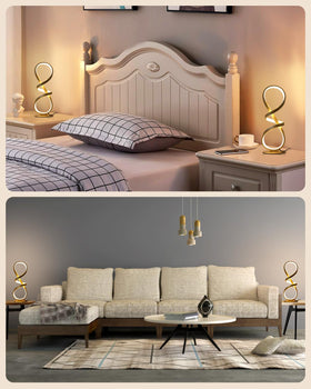 JIOODICH spiral infinity 8 shape lamp as a modern centerpiece