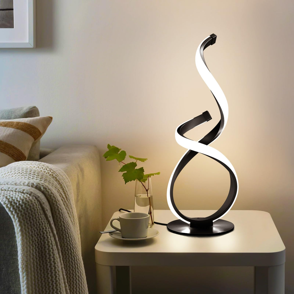 JIOODICH spiral lamp anti-slip base keeps it stable on surfaces.