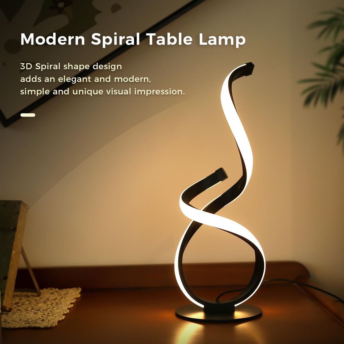 JIOODICH spiral lamp stepless dimming provides smooth brightness.