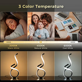 JIOODICH spiral lamp touch-control demonstrates easy brightness adjustment.