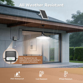 JIORRIO Solar Shed Light auto dusk-to-dawn mode for night visibility.