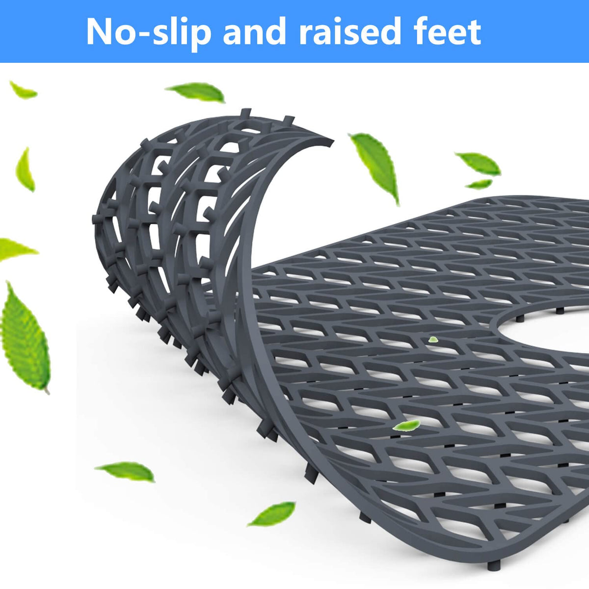 JIUBAR kitchen mat 26x14 gray versatile as drying and cooling rack.