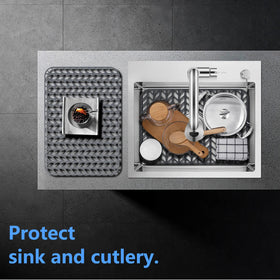 JIUBAR dishwasher-safe silicone sink mat is easy to clean