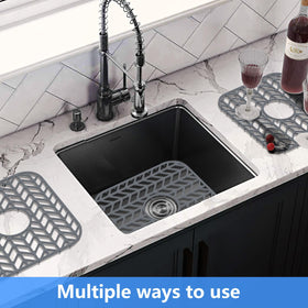 JIUBAR sink mat doubles as a drainage rack and defrosting net