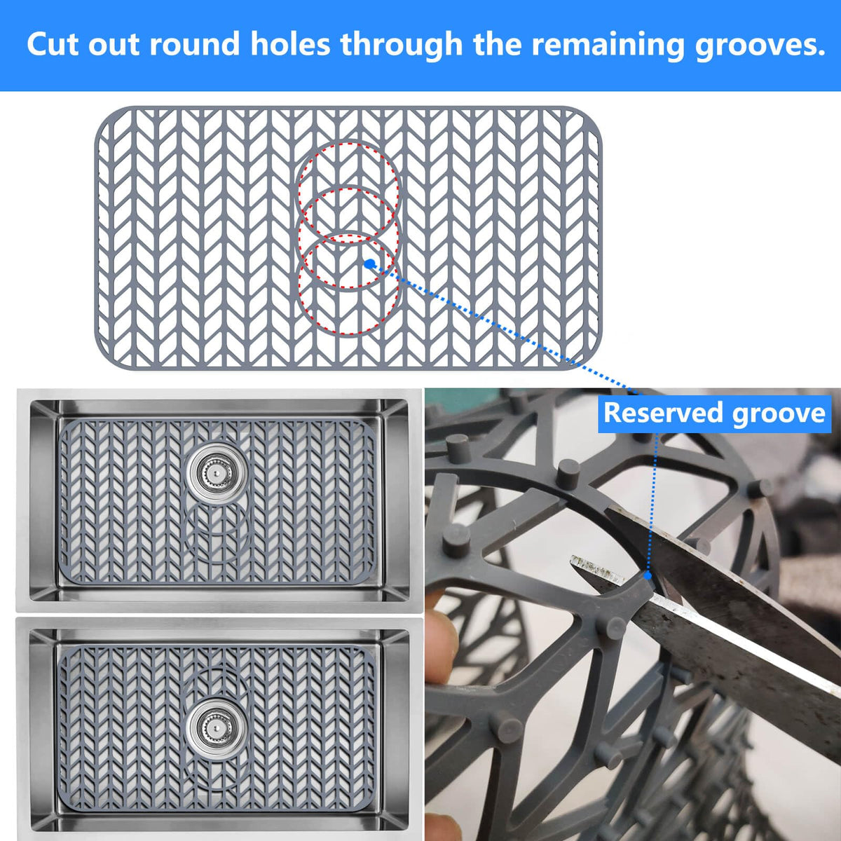 JIUBAR silicone sink mat elevates air flow for faster drainage.