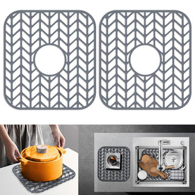 JIUBAR silicone sink mat shields the sink bottom from scratches and impact