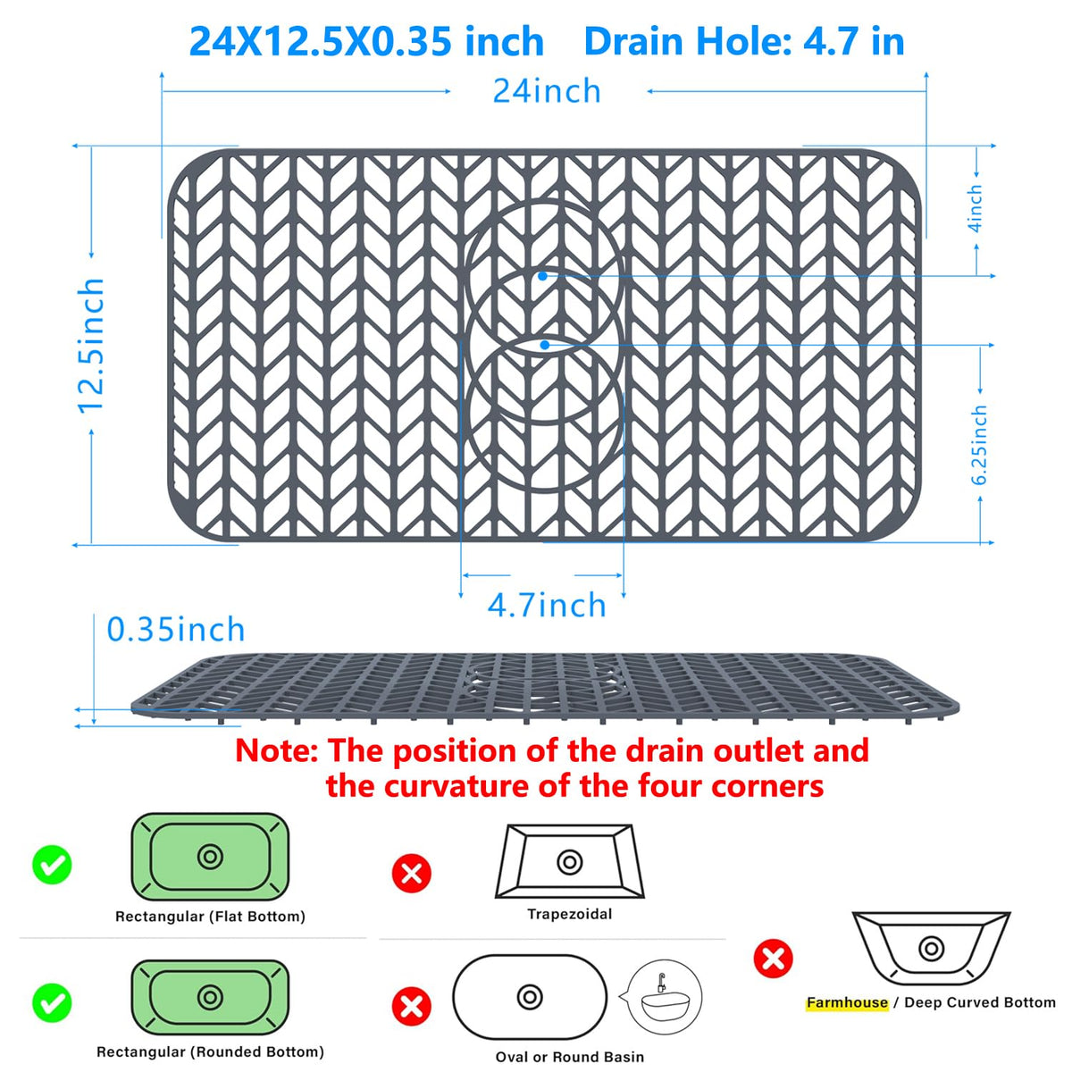 JIUBAR sink mat serves as a compact dish drying grid for air-dried dishes.