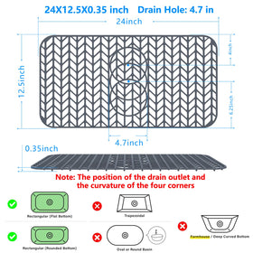 JIUBAR sink mat serves as a compact dish drying grid for air-dried dishes.