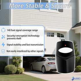 jiuoici 8-dip-switch compatibility image highlights 310MHz encoding for Linear Delta 3 systems.