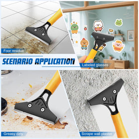 JIURAIN 4-inch blade scraper for efficient residue removal on tiles and glass.