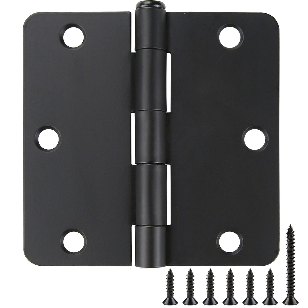 JIW 18-pack matte black hinge packaging shows durable interior door hardware
