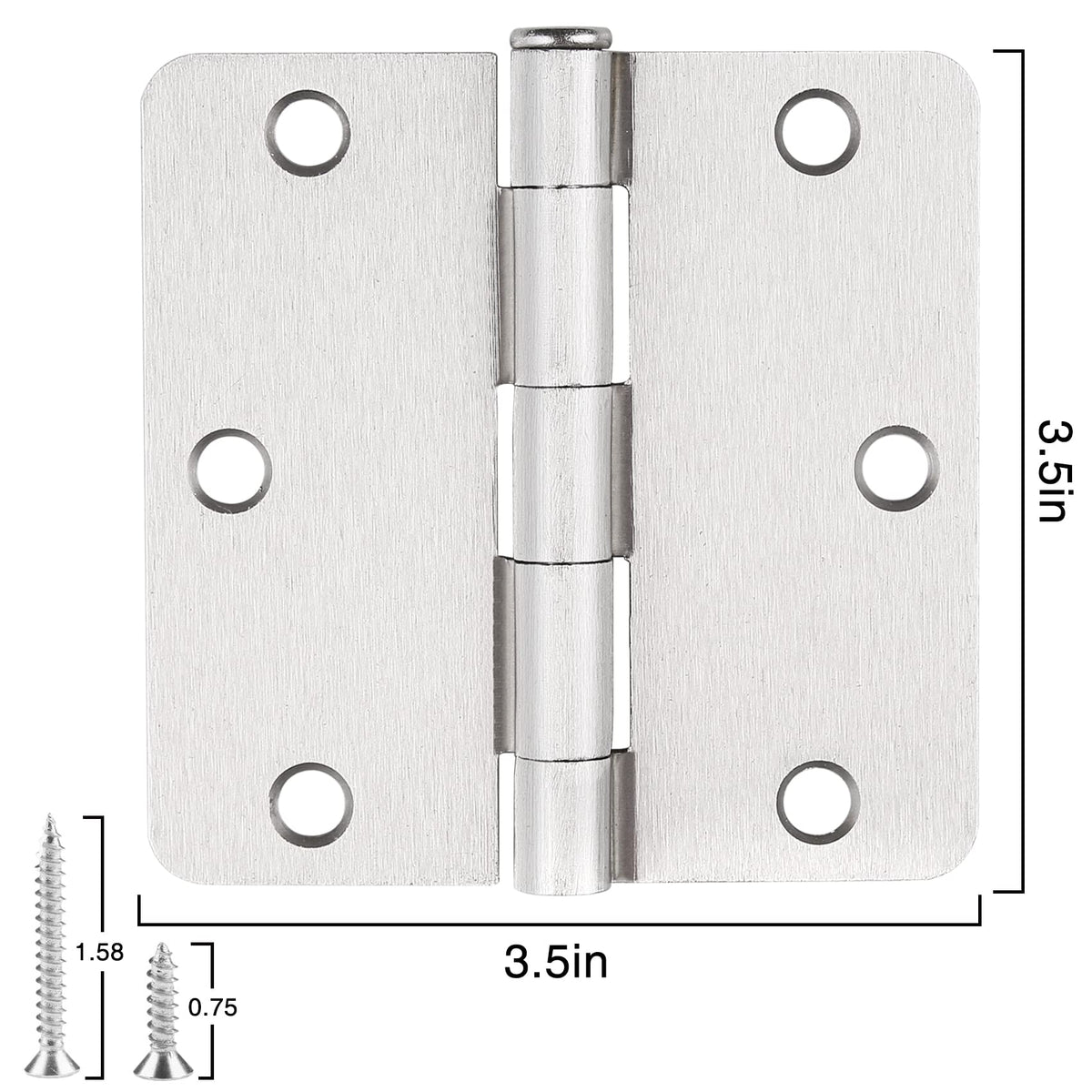 JIW 18-pack satin nickel hinges with screws for easy replacement.