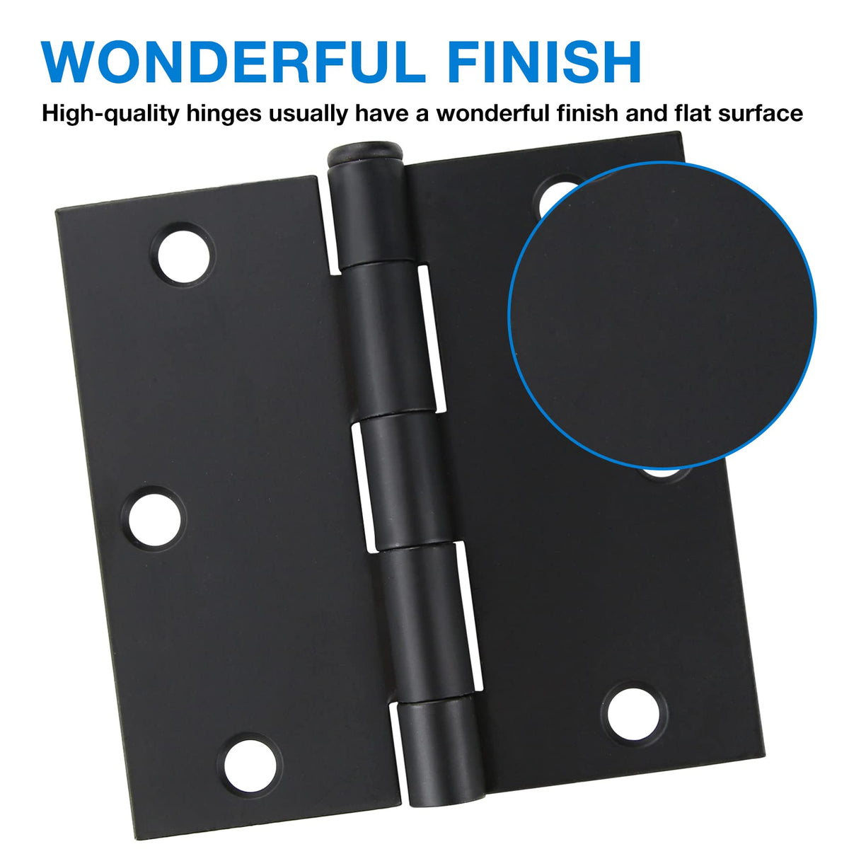 270-degree rotation hinge for flexible door swing on 3.5-inch square hinges.