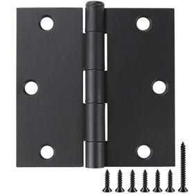 JIW 30-pack matte black door hinges for 3.5-inch square corners, ideal for interior doors.