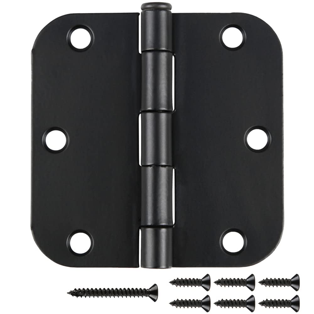 JIW 30-pack matte black interior hinges visual 270-degree rotation for versatile door mounting.