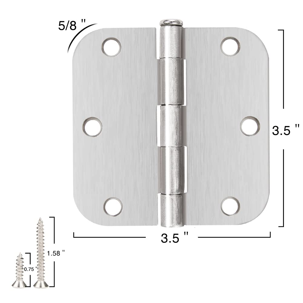 JIW brushed nickel 3-1-2-in hinge close-up showing durable plain bearing design