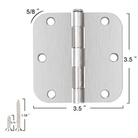 JIW brushed nickel 3-1-2-in hinge close-up showing durable plain bearing design