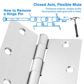 JIW brushed-nickel door hinge installation screws included for secure mounting.