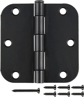JIW matte black door hinge 3.5-inch rounded corners for interior doors with smooth operation.