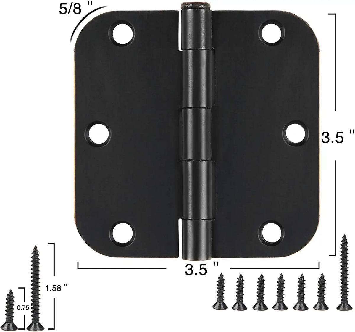 JIW matte black hinge fits standard interior door openings for a clean look.