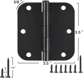 JIW matte black hinge fits standard interior door openings for a clean look.