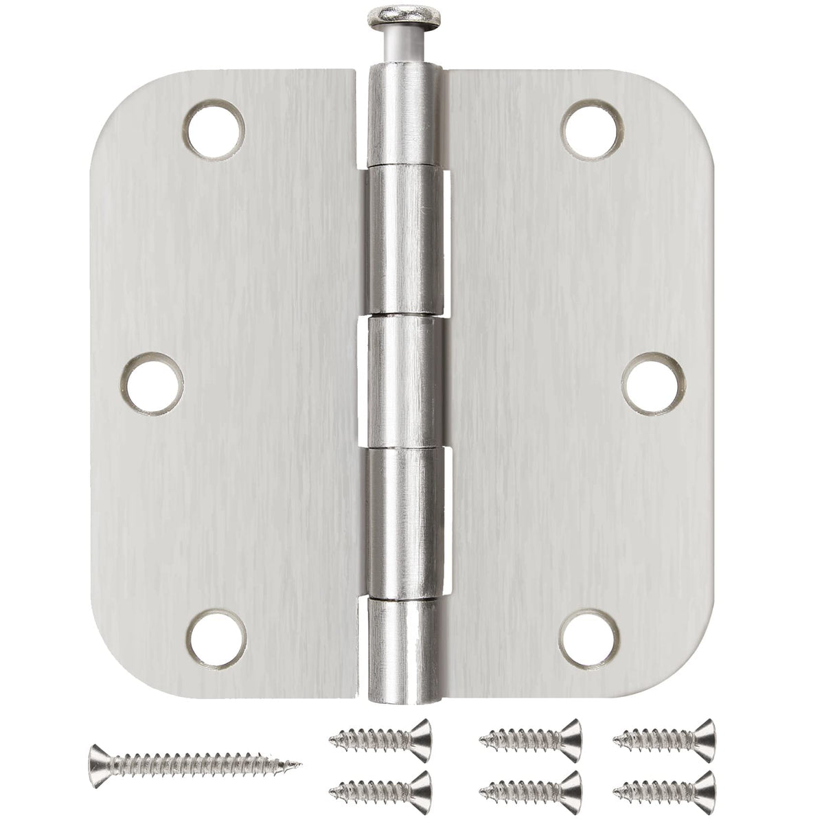 JIW nickel door hinges pack side view for interior doors