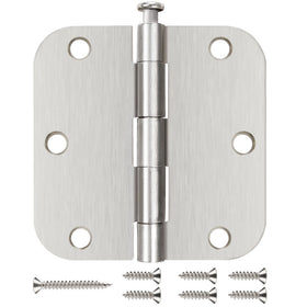 JIW nickel door hinges pack side view for interior doors