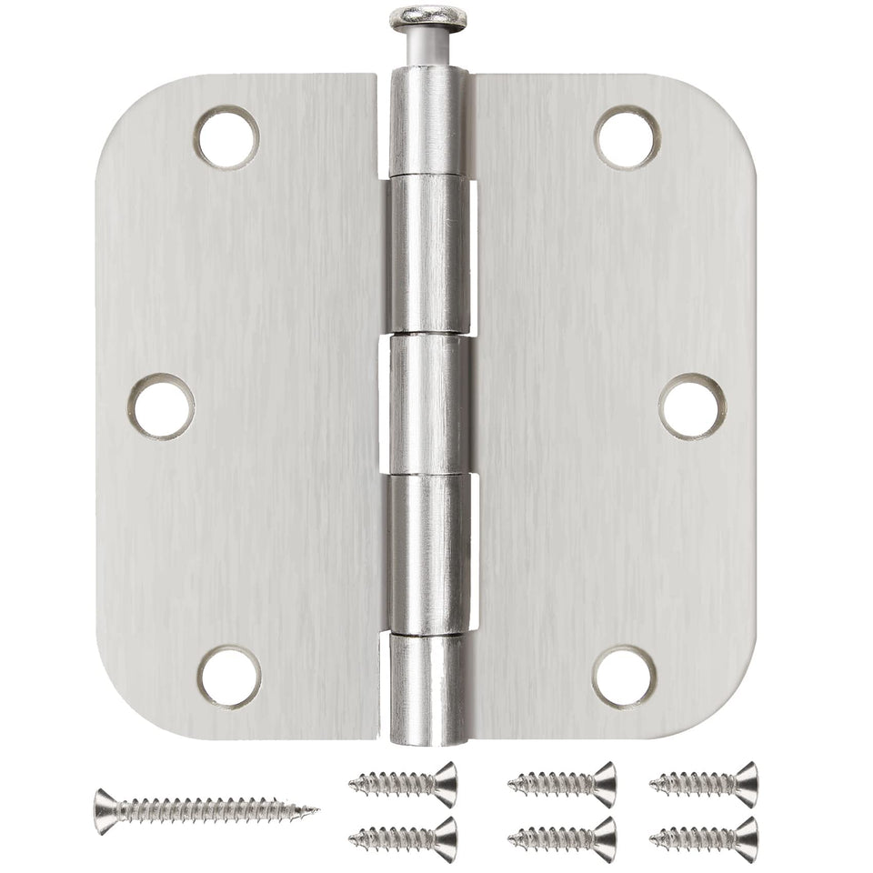 JIW nickel door hinges pack side view for interior doors