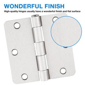 JIW rounded corner 1/4 radius hinge suitable for interior doors and cabinets.