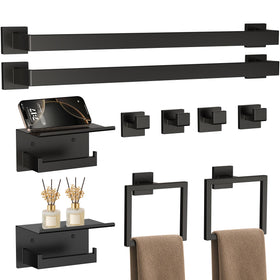 JIXB towel bar 23.6-inch in matte black promotes quick towel drying