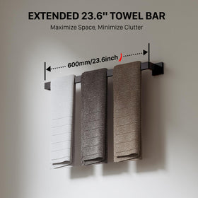 JIXB four-pack matte black towel hooks for versatile storage