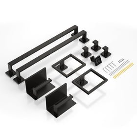 JIXB wall-mounted bathroom organization in matte black