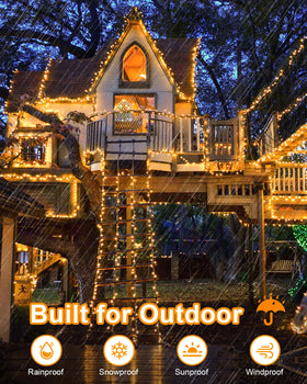 JIXXULVU IP44 weatherproof design withstands rain and snow for outdoor use.