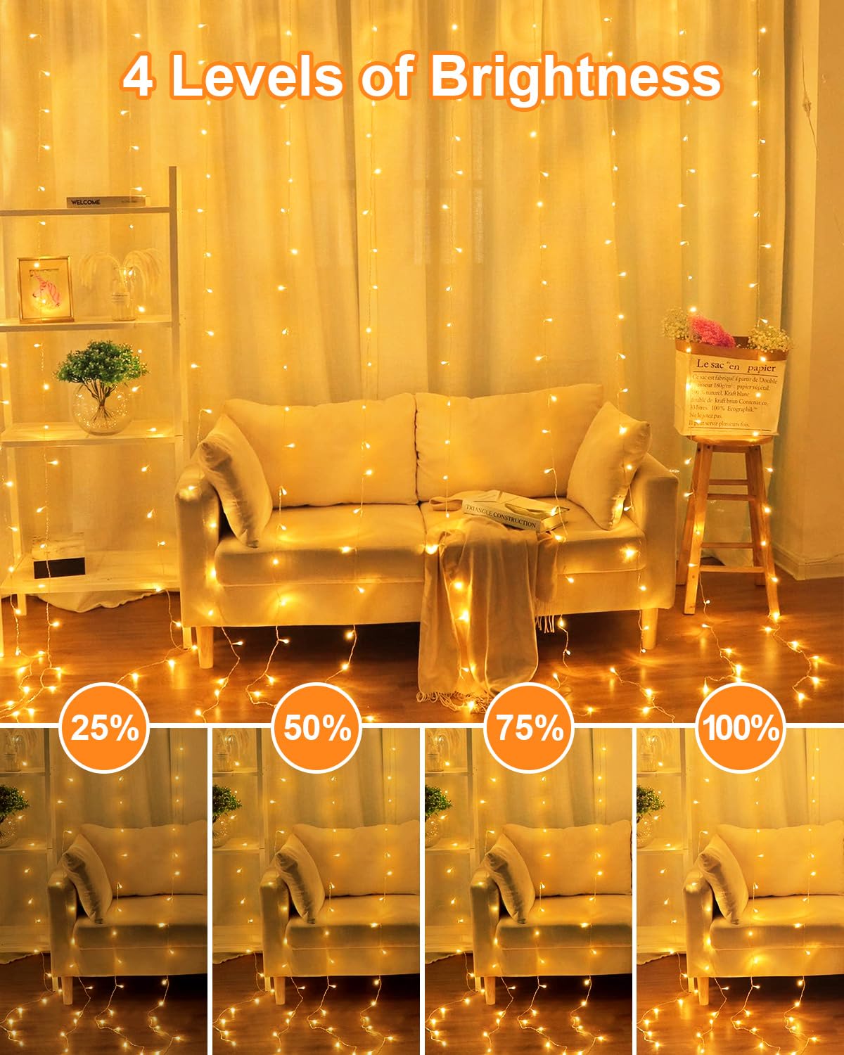 JIXXULVU warm-white glow creates a cozy, inviting atmosphere.