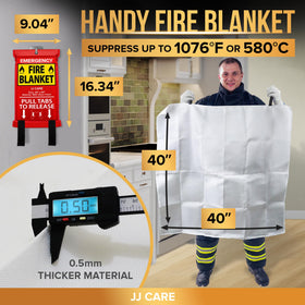 JJ CARE high-heat fire blanket in action, prevents flare-ups safely.