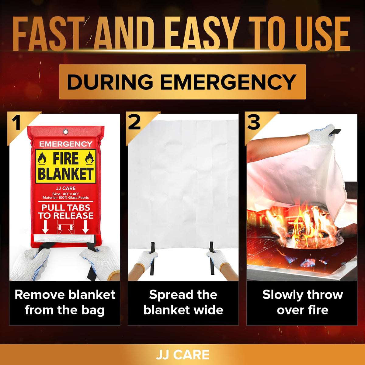 JJ CARE five-pack blanket kit ready for home, kitchen, or camping use.