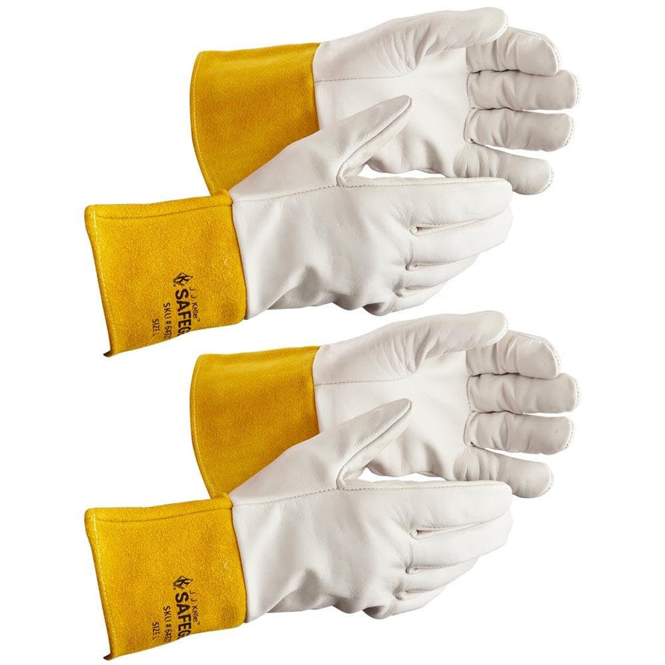 JJ Keller SAFEGEAR cowhide welding gloves protect hands during TIG welding
