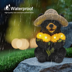 JJALIGHTS garden bear statue offers durable decoration for yard or patio