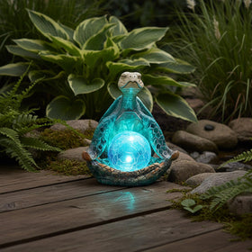 JJALIGHTS outdoor turtle figurine enhances patios yards and walkways.