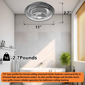 JJXEQO bathroom heater features overheat protection for safe use.