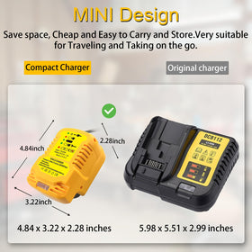 JJXNDO battery charger for Dewalt 60V Max, supporting on-site top-ups.