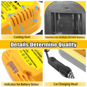 JJXNDO 12V/24V input supports vehicle power for charging during travel.