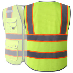 JKSafety vest complies with ANSI/ISEA Class 2 Type R safety standards.