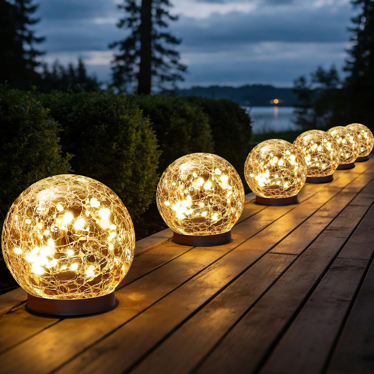 JKIMK solar globe lights outdoors with waterproof design for yard ambiance
