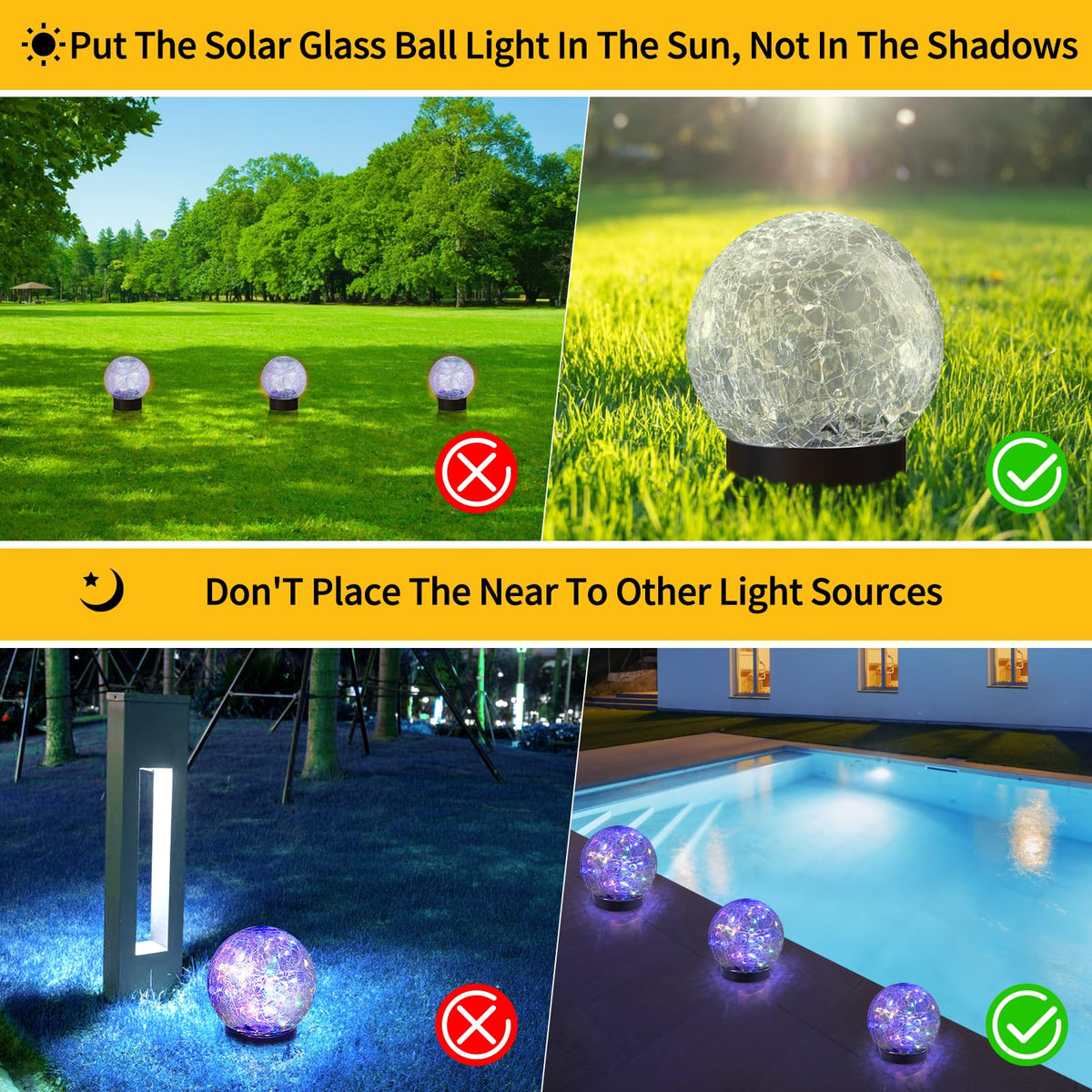 JKIMK waterproof glass ball lights endure rain for year-round yard décor