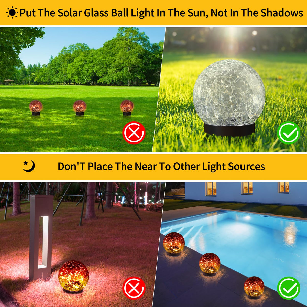 JKIMK solar globe light with ground stake for easy yard installation